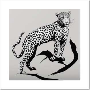 Leopard Shadow Silhouette Anime Style Collection No. 190 Posters and Art